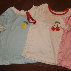 Short Sleeve Shirts 18-24 Months Fruit Summer Lemon Cherry Strawberry